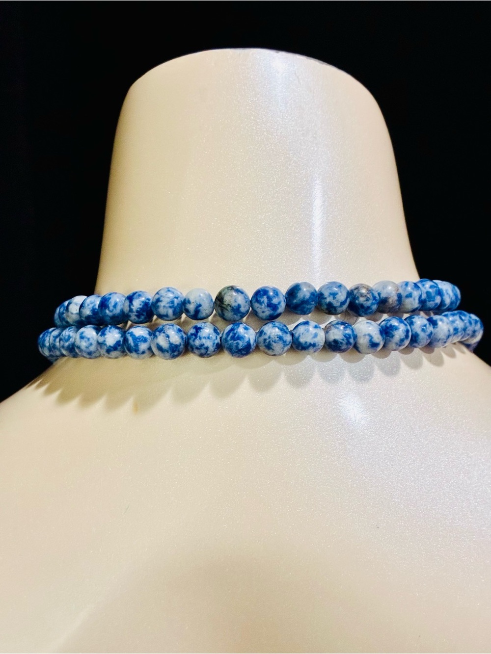 Stunning BL & WH Natural Stone Beaded Tassel Necklace Casual Everyday Elegant - Picture 5 of 13